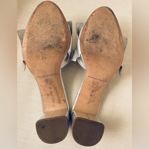 LOEFFLER RANDALL VERA RUFFLE SLIDES IN SILVER LEATHER - Picture 6 of 6